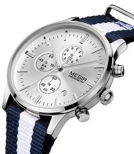 Nový model stylových pánských hodinek MEGIR Chronograph TLW11 - blue/white