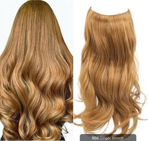 FLIP IN vlasy - 100% Lidské vlasy k prodloužení REMY, ginger blonde