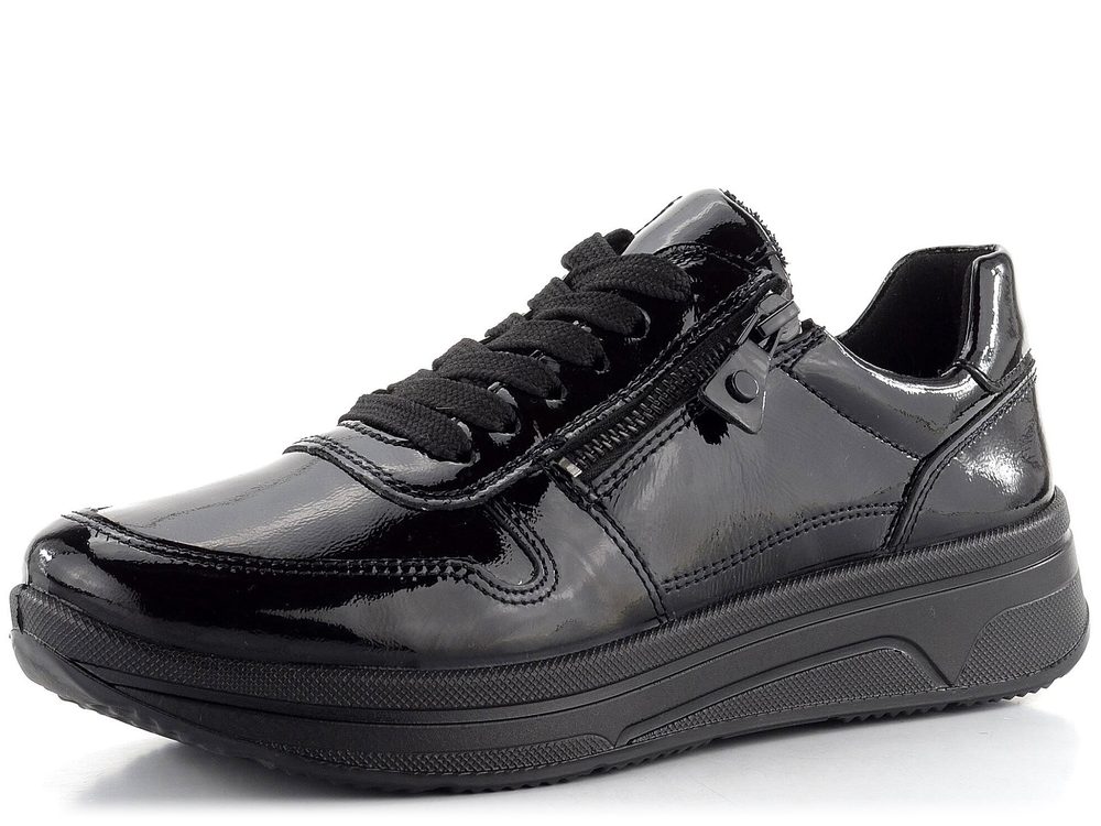 Ara širší lakované tenisky Sapporo Schwarz 12-27540-11 - 37.5