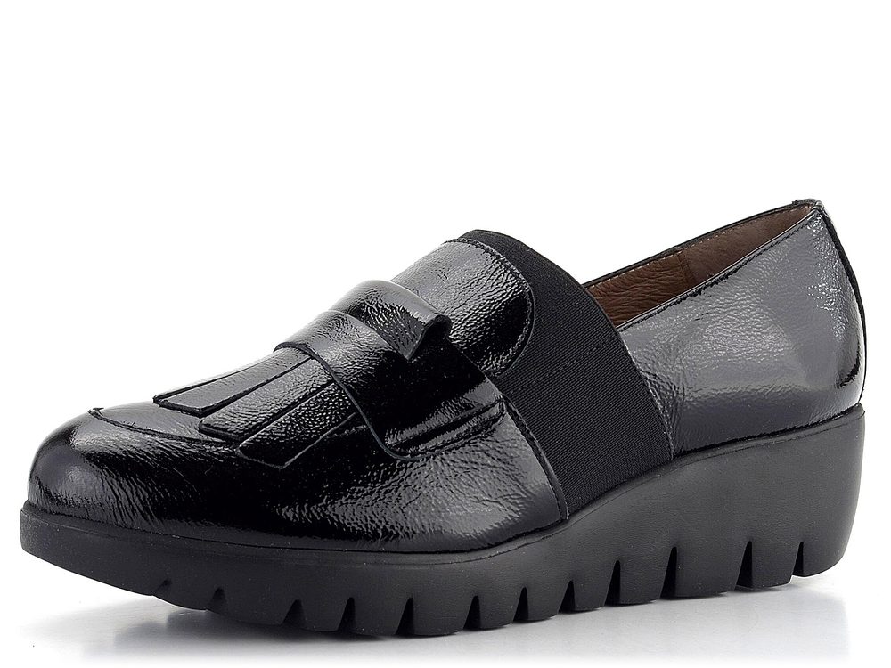 Wonders slip-on polobotky na klínku Negro C-33301 - 39