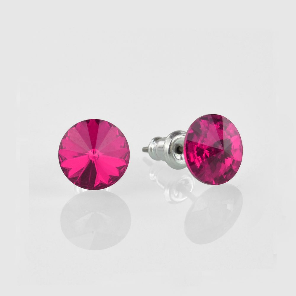 Náušnice Swarovski Elements růžové Fuchsia