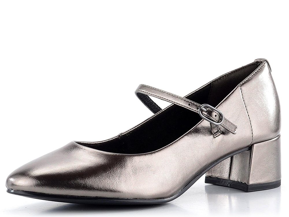 Tamaris lodičky se širokým podpatkem a nártovým páskem Pewter 1-22312-43 - 38 Tamaris lodičky se širokým podpatkem a nártovým páskem Pewter 1-22312-43 - 38