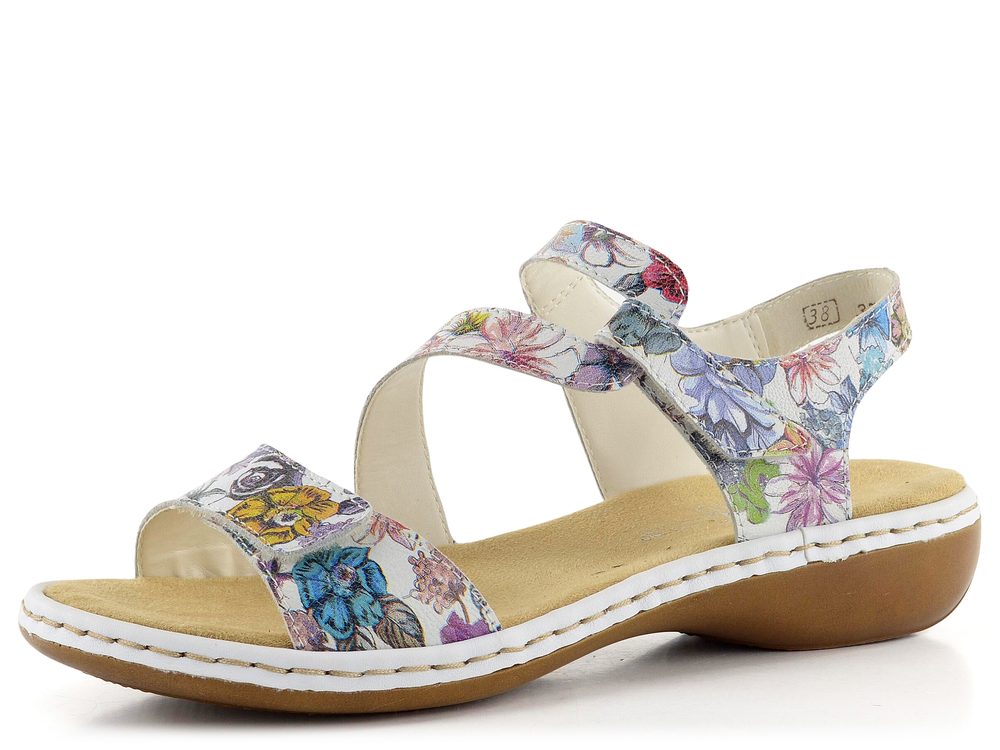 Rieker barevné sandály s potiskem květin 659C7-92 - 41