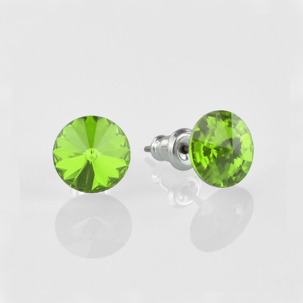 Náušnice Swarovski Elements zelené Peridot