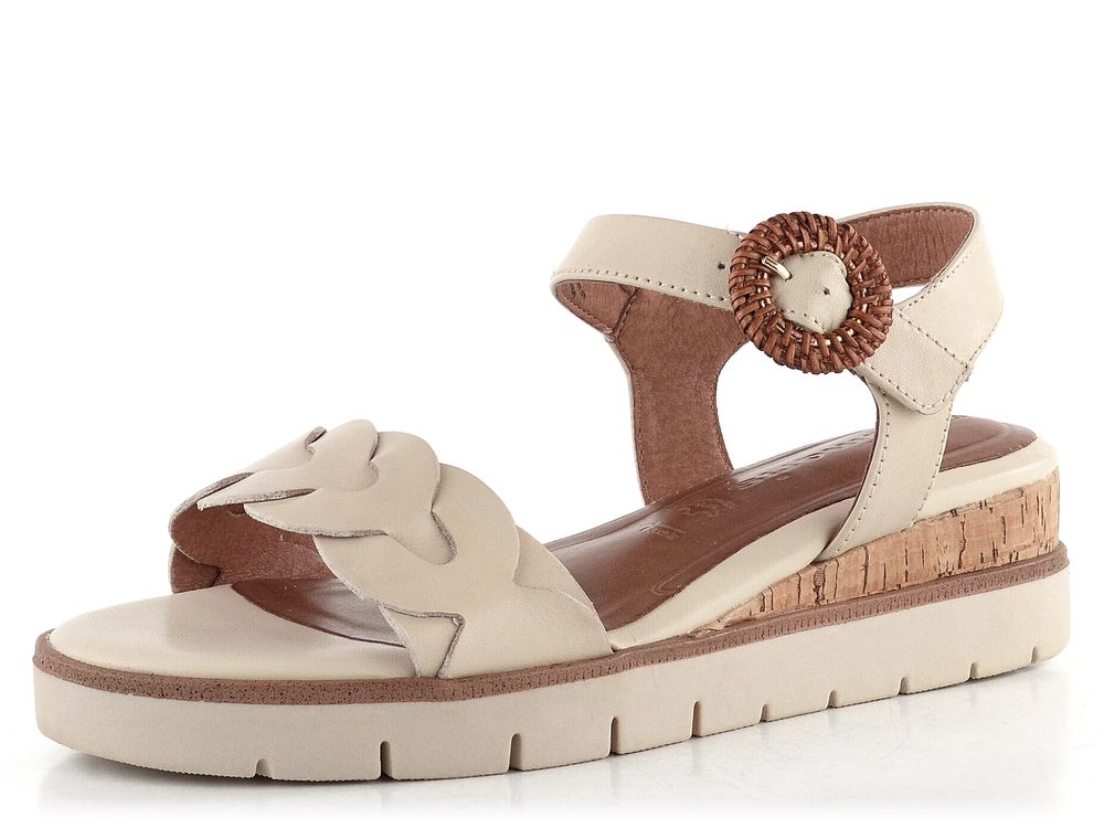 Tamaris kožené sandály na klínku Ivory 1-28258-44 - 37