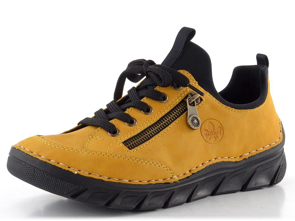 Rieker žluté šněrovací dámské polobotky 55073-68 - 40