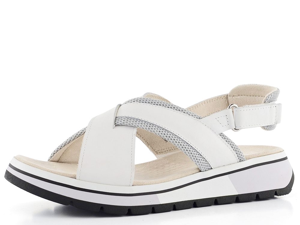 Caprice sandály s kříženými pásky White Combi 9-28704-20 - 37