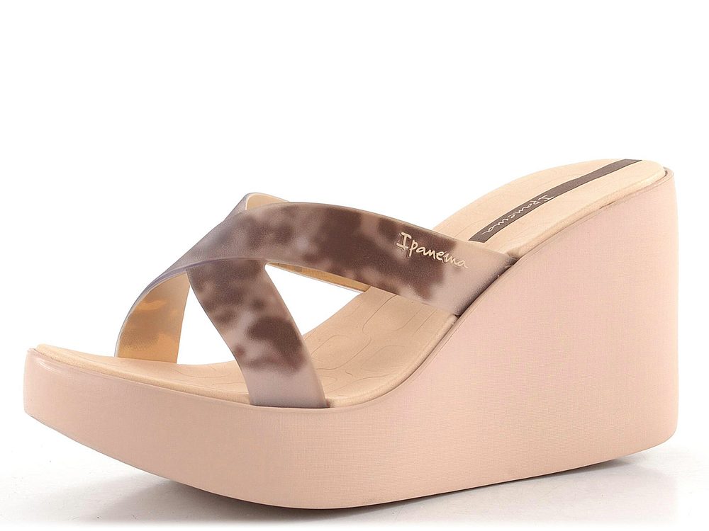 Ipanema béžové pantofle na klínu High Fashion Slide Fem 83520-AQ407Z - 37