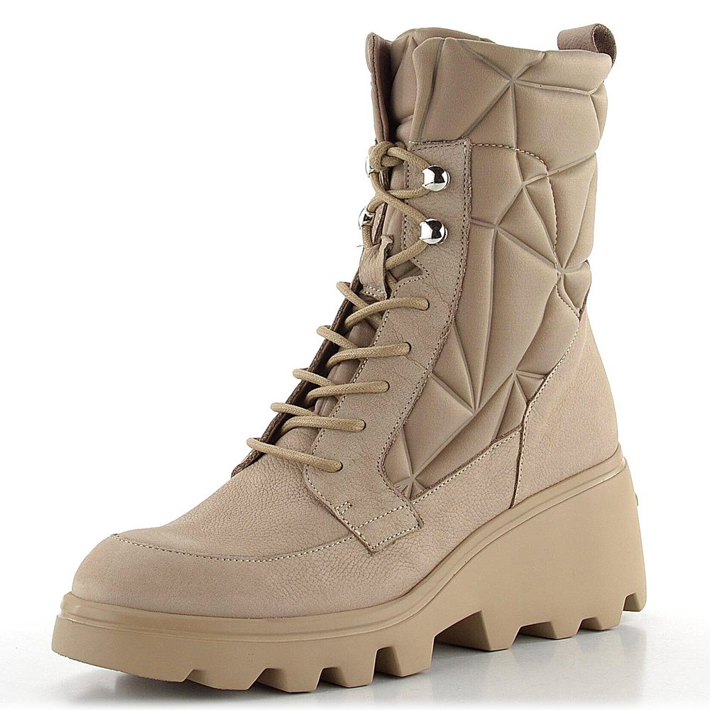 Wonders šněrovací kotník na klínku Taupe G-7004 - 41