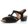 Ara černé nubukové sandály na podpatku Lugano 12-35715-01