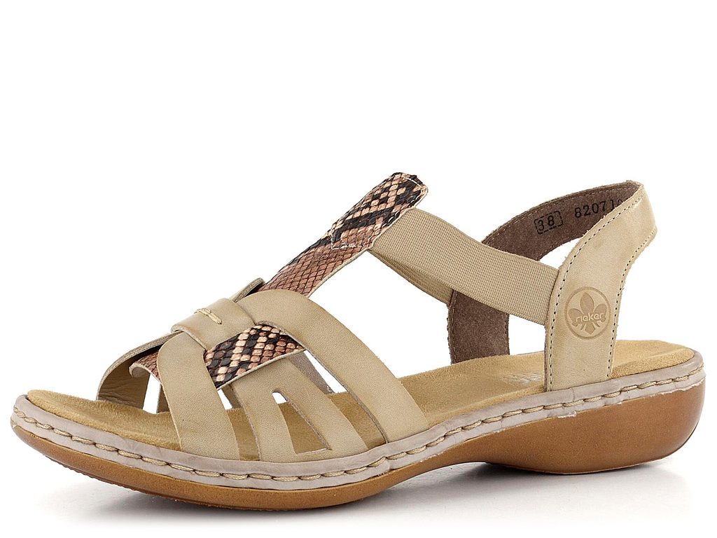 Rieker sandále s prepletanými pásikmi béžové s hadím vzorom 65918-63 -  Rieker - Sandále - JADI.sk - ...viac než topánky