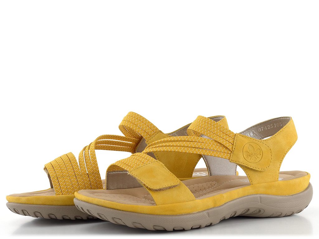 Rieker žluté sandály s gumičkami 64870-68 - Rieker - Sandály - JADI.cz -  ...více než boty