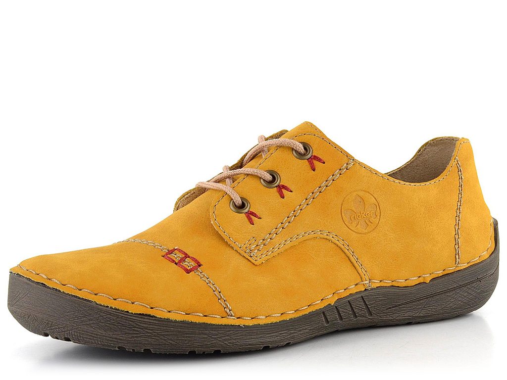 Rieker šnurovacie poltopánky s kontrastným šitím žlté 52520-68 - Rieker -  Poltopánky - JADI.sk - ...viac než topánky