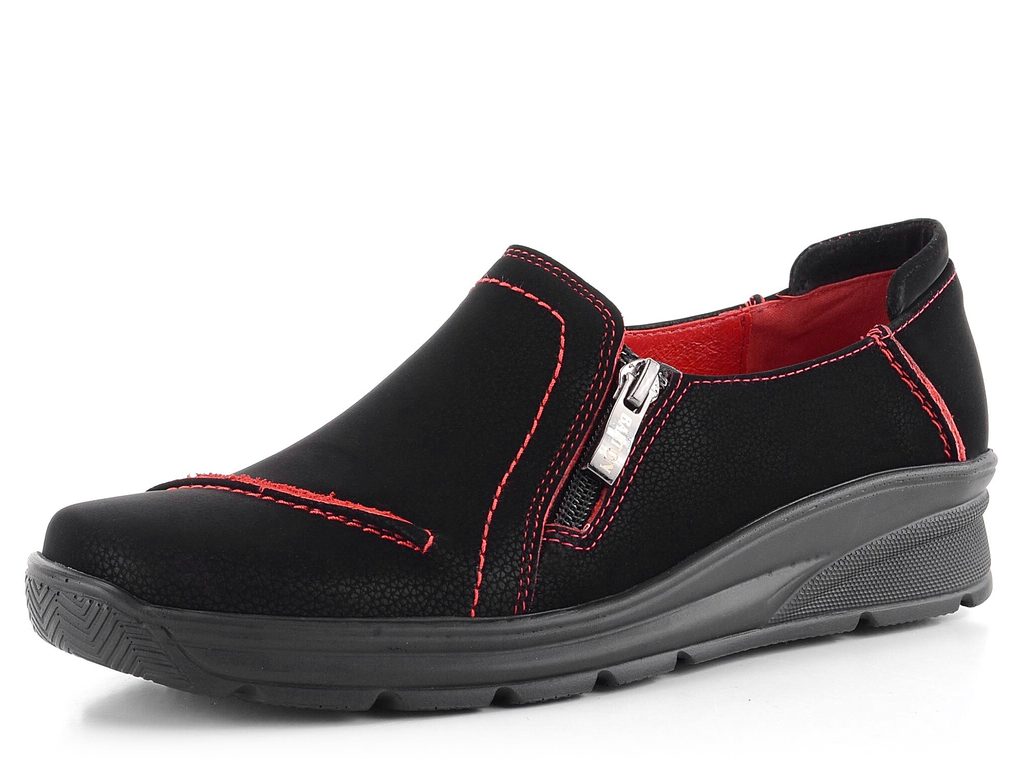 Barton polobotky černé/červené s postranním zipem 21176 - Barton -  Polobotky - JADI.cz - ...více než boty