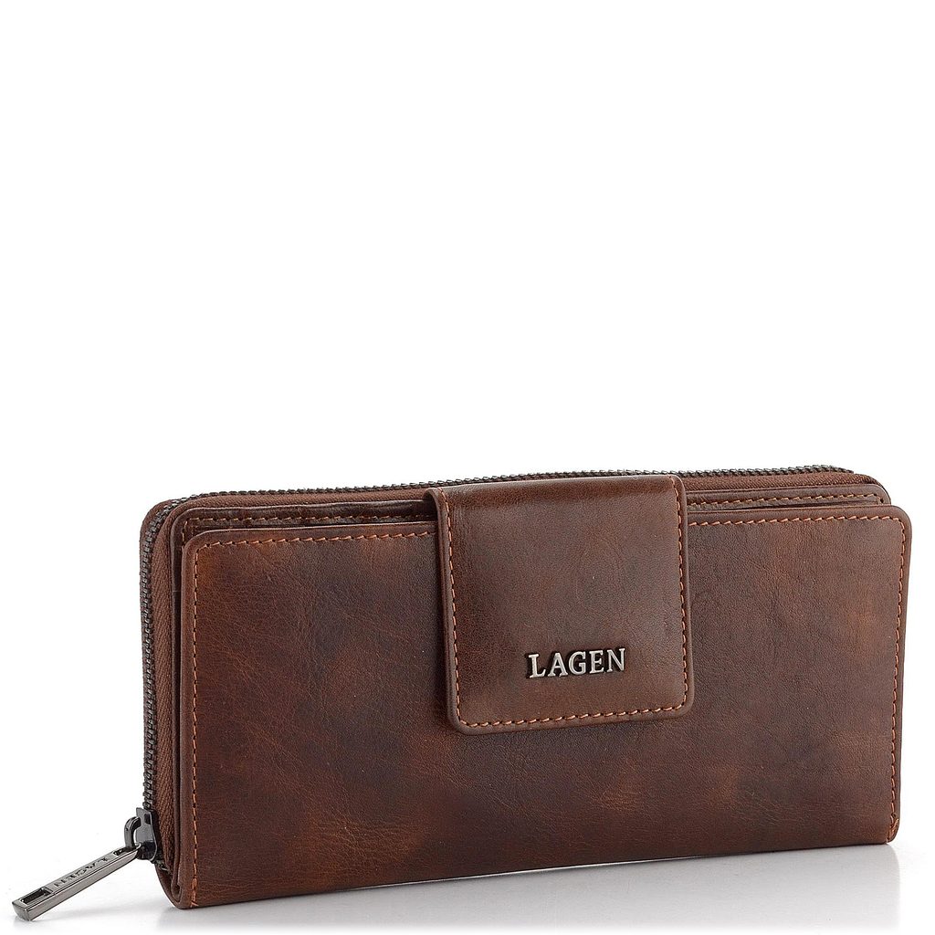 Dámská velká kožená peněženka se zápinkou hnědá LG-2162 - Lagen - Dámské  peněženky - JADI.cz - ...více než boty