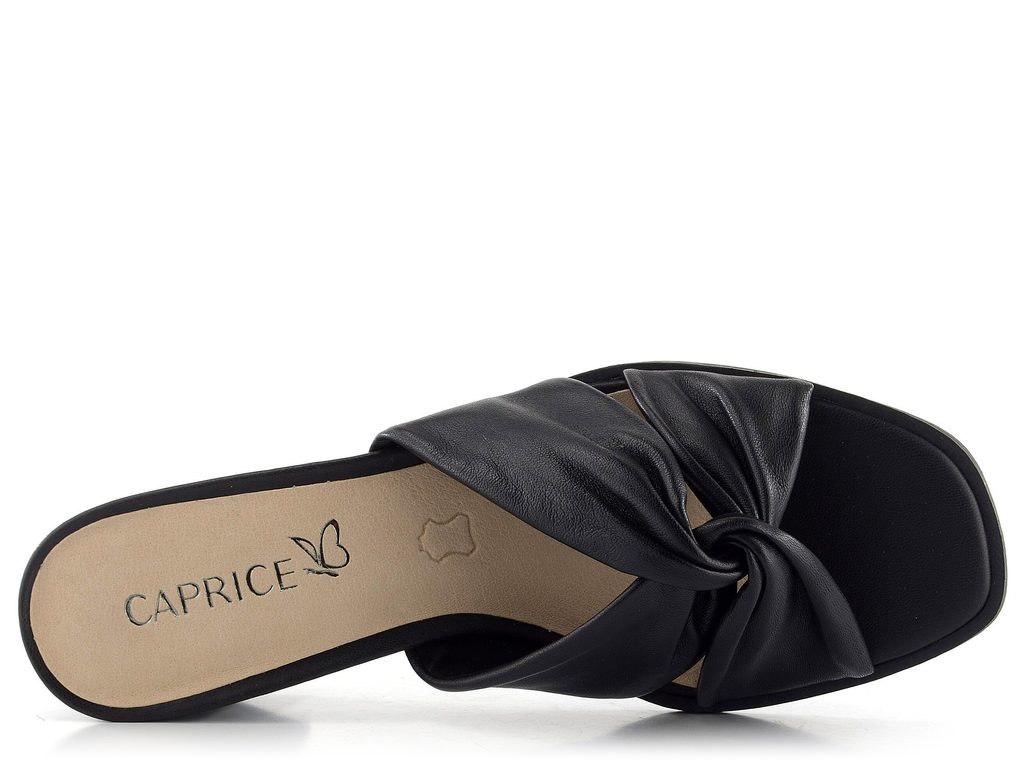 Caprice kožené šľapky na podpätku čierne 9-27204-20 - Caprice - Šľapky -  JADI.sk - ...viac než topánky