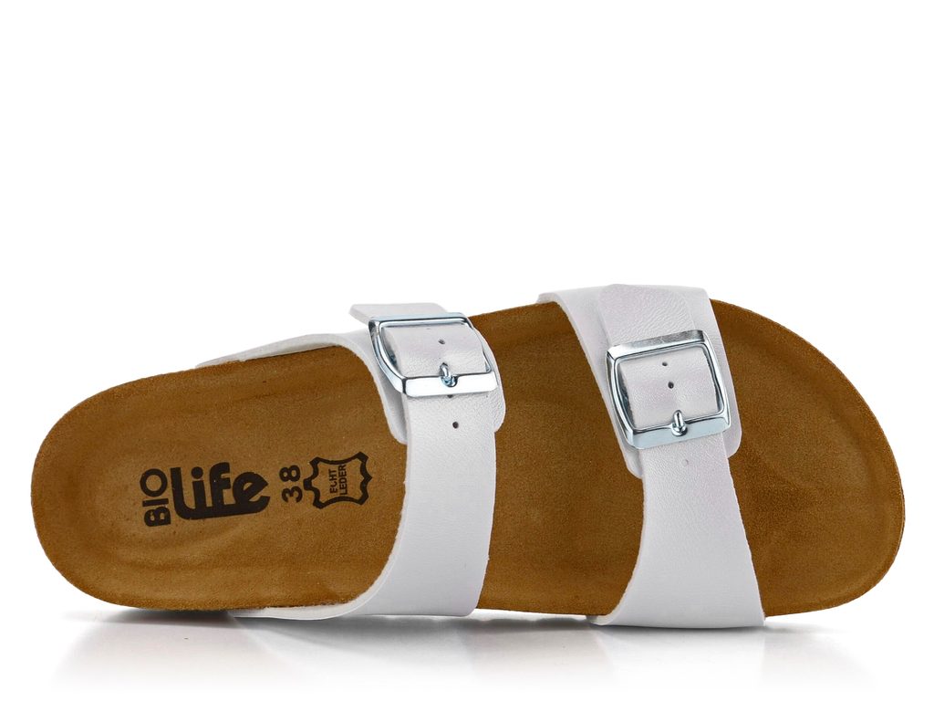 BIO Life pantofle fuzbetové se dvěma pásky perleťové 2632.Pisa/531 White -  BIO Life - Domácí obuv - JADI.cz - ...více než boty