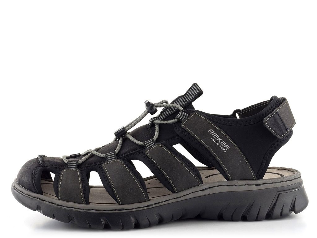 Rieker černé pánské sandály s olivkou 26770-00 - Rieker - Sandály - JADI.cz  - ...více než boty
