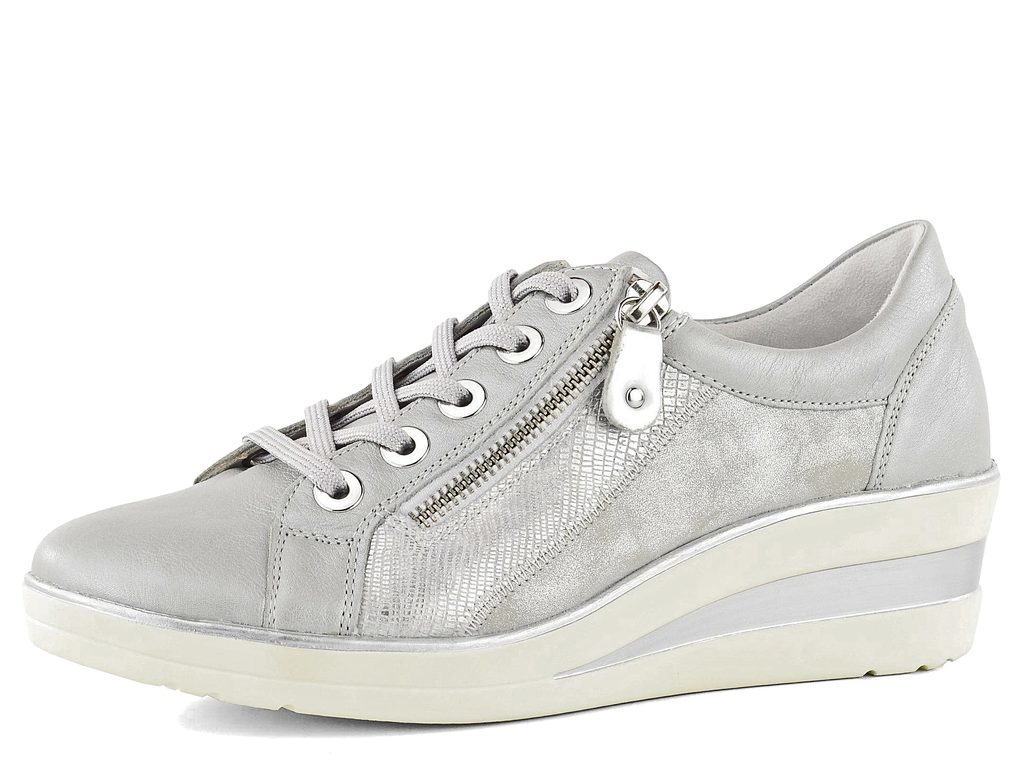 Remonte stříbrné sneakers polobotky na klínku R7206-91 - Remonte - Tenisky  a kecky - JADI.cz - ...více než boty