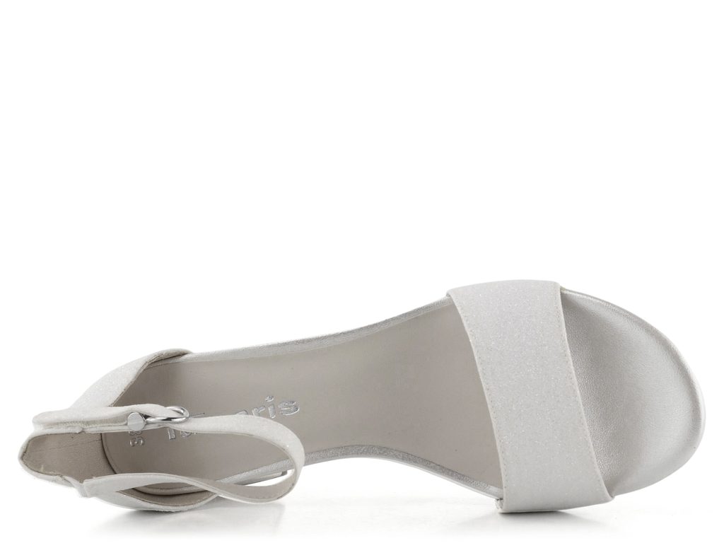 Tamaris biele blyštivé sandále s plnou pätou 1-28295-20 - Tamaris - Sandále  - JADI.sk - ...viac než topánky