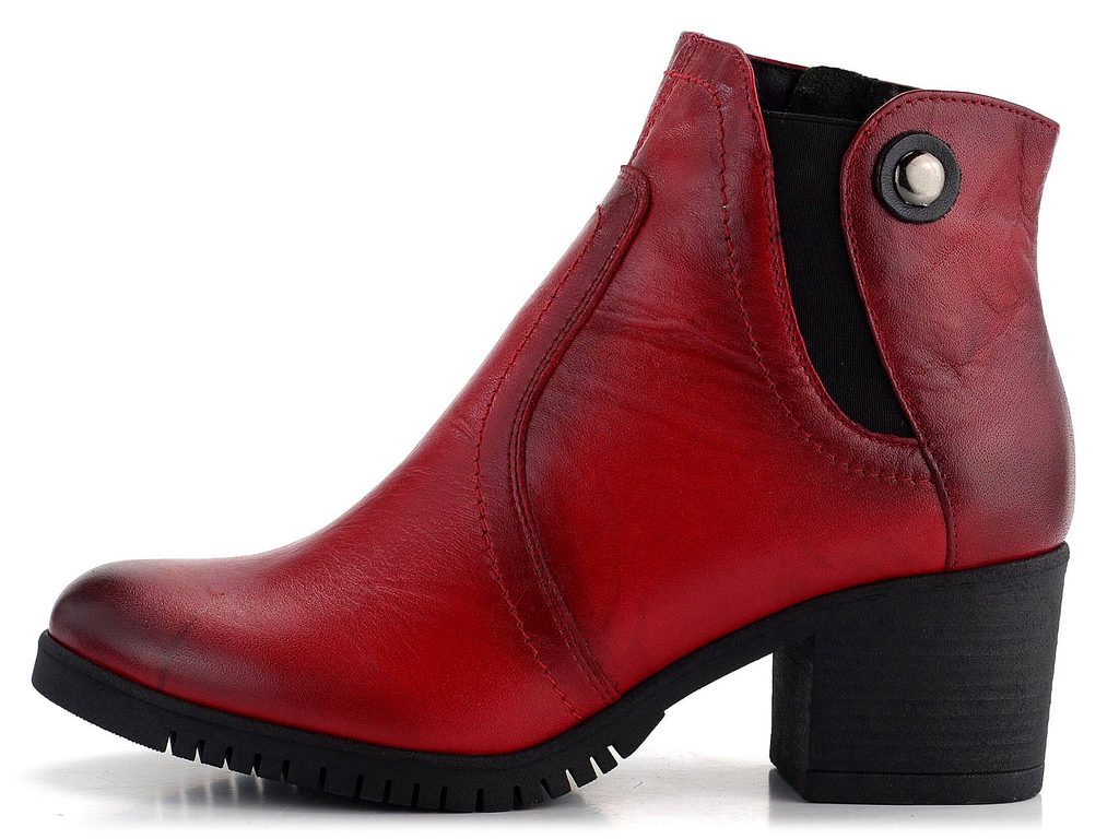 Barton vyteplený kotník na podpatku červený 23122 - Barton - Členková obuv  - JADI.sk - ...viac než topánky