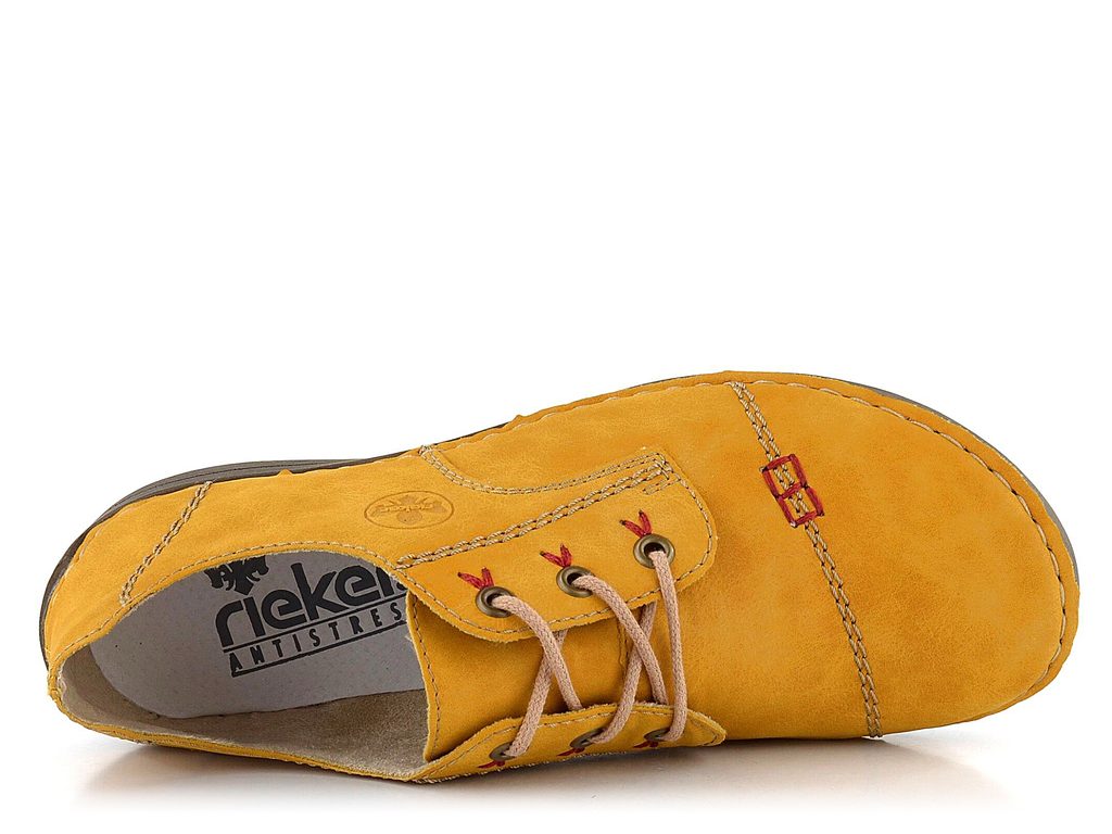 Rieker šnurovacie poltopánky s kontrastným šitím žlté 52520-68 - Rieker -  Poltopánky - JADI.sk - ...viac než topánky