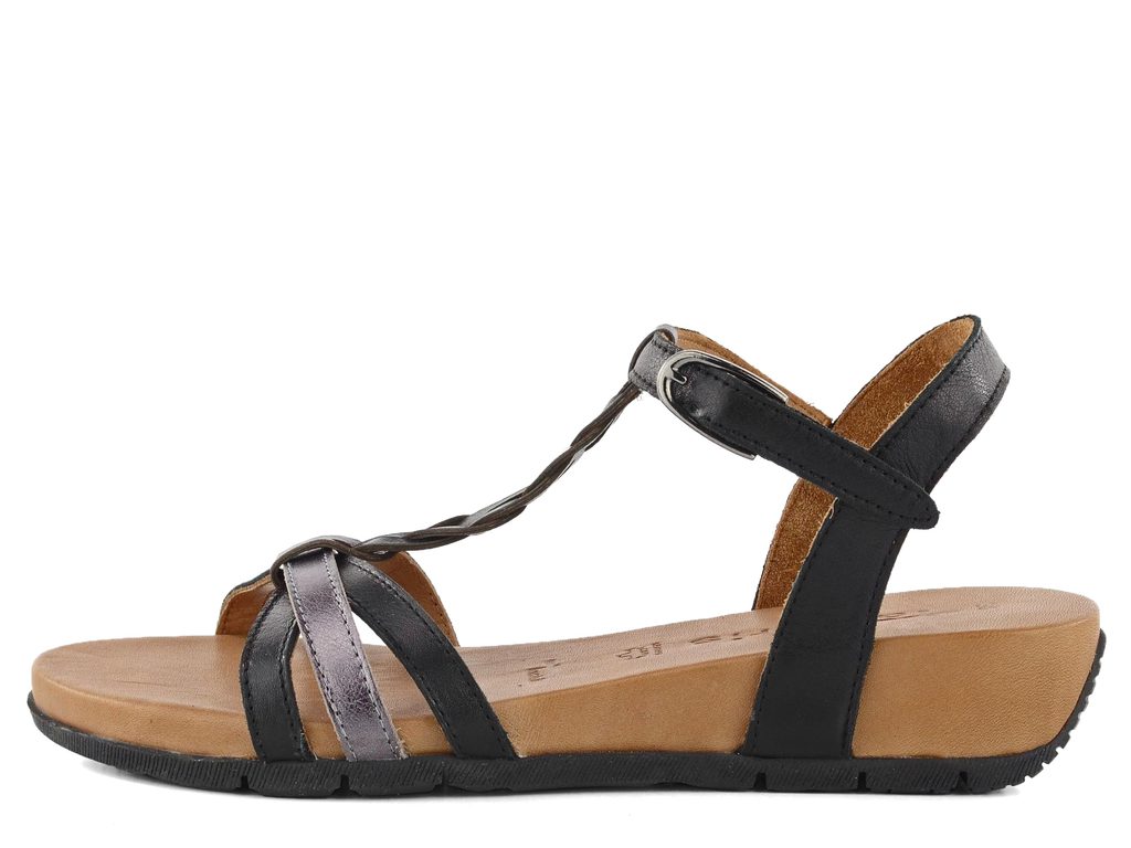 حول على وشك مجموع tamaris kožené sandály na nízkém klínku černá -  natural-soap-directory.org