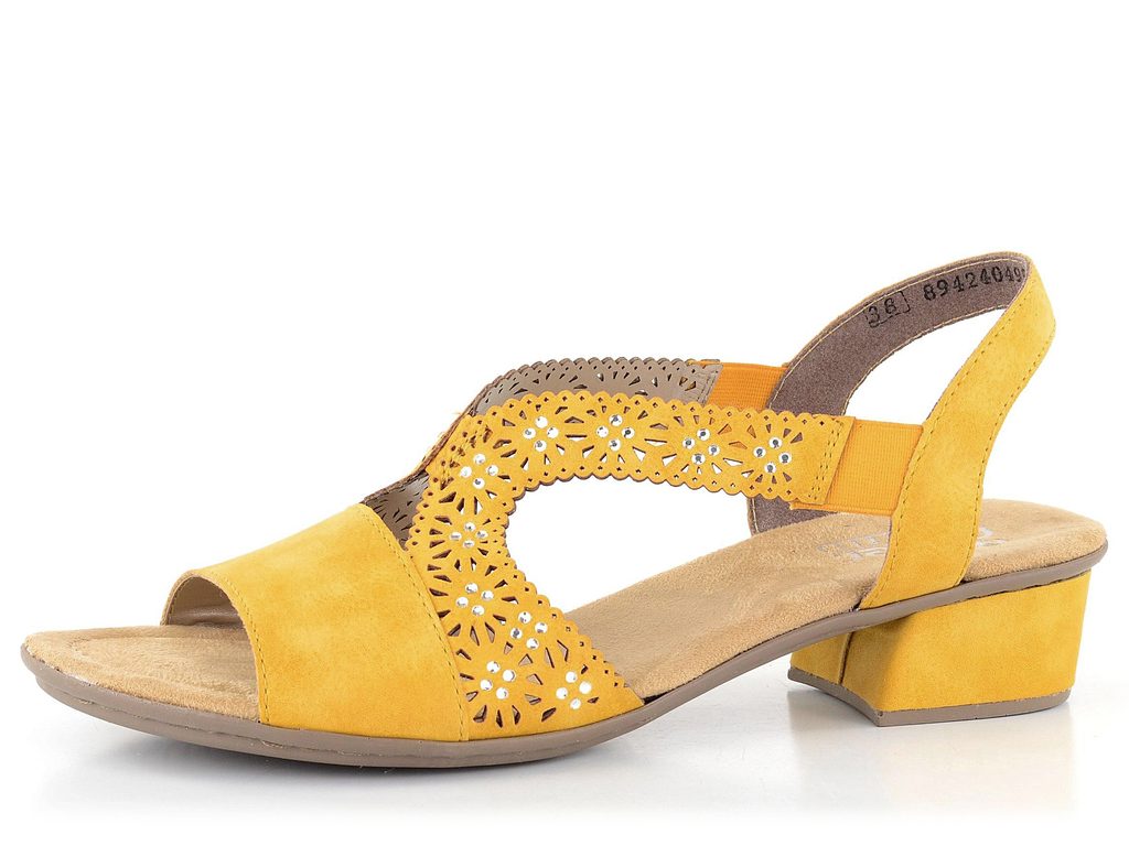 Rieker žluté elegantní sandálky s kamínky V6216-68 - Rieker - Sandály -  JADI.cz - ...více než boty