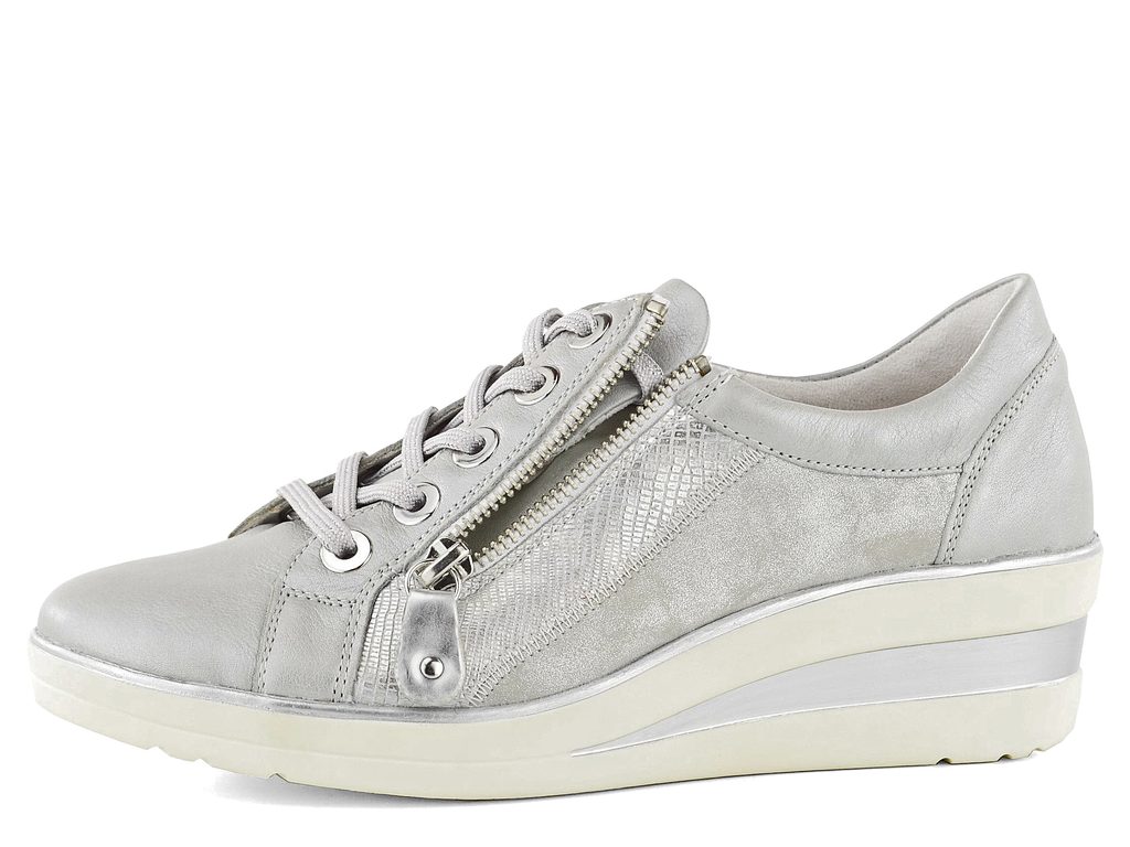 Remonte stříbrné sneakers polobotky na klínku R7206-91 - Remonte - Tenisky  a kecky - JADI.cz - ...více než boty
