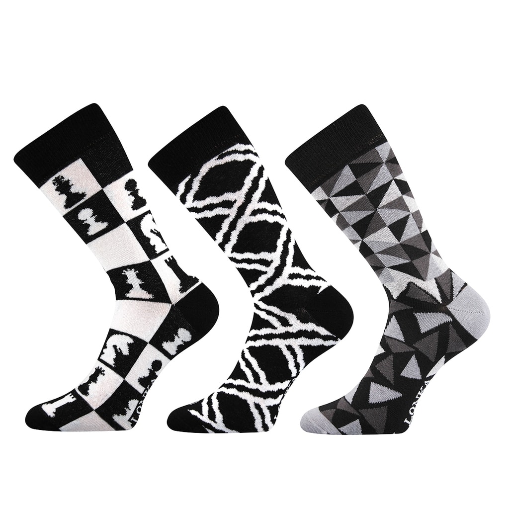 Lonka luxusní ponožky black&white/ 3 páry - Lonka - Pánské ponožky -  JADI.cz - ...více než boty
