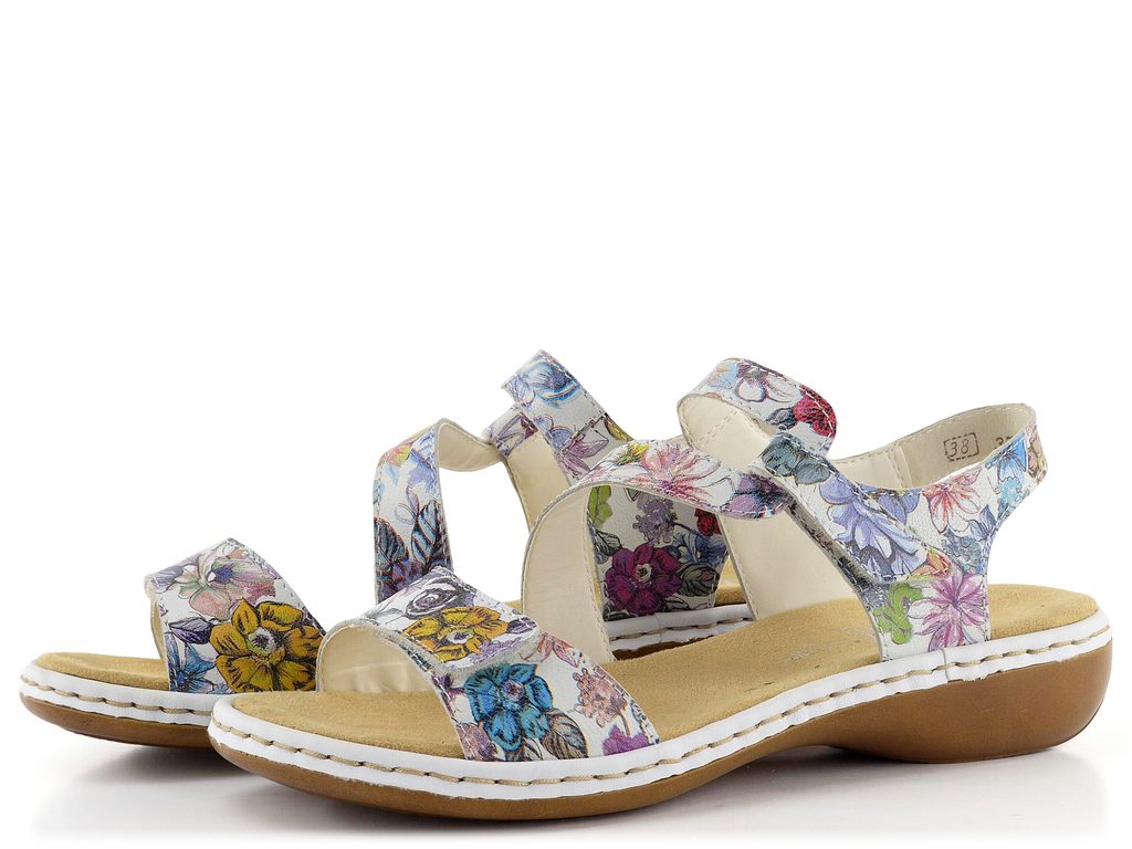 Rieker barevné sandály s potiskem květin 659C7-92 - Rieker - Sandály -  JADI.cz - ...více než boty