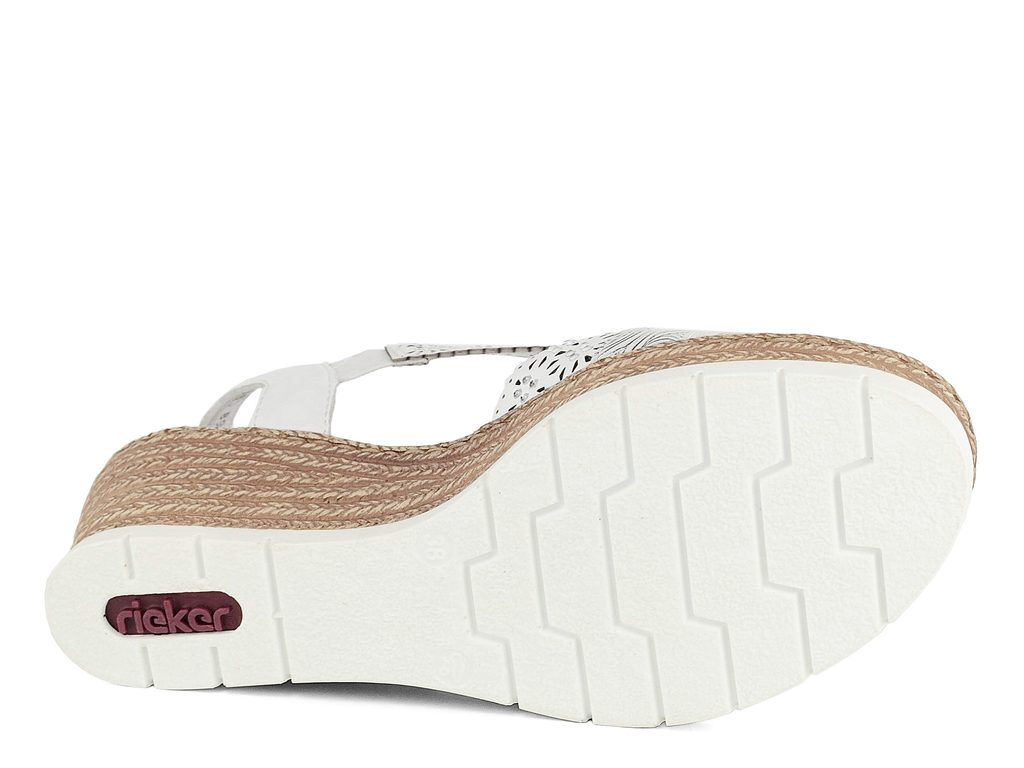 Rieker bílé zdobené sandály na klínu 61916-80 - Rieker - Sandály - JADI.cz  - ...více než boty