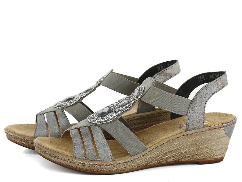 Rieker sandále na kline metalické šedé 62459-40 - Rieker - Sandále -  JADI.sk - ...viac než topánky