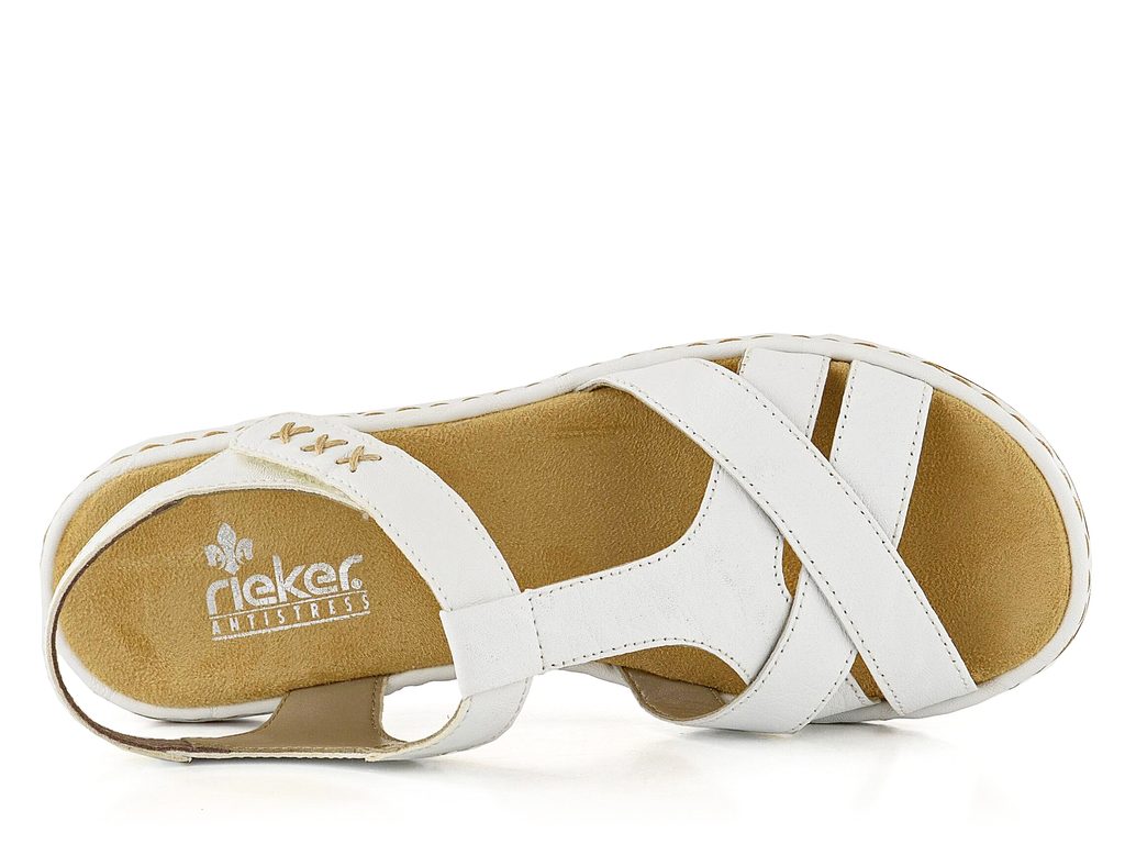 Rieker bílé sandálky s nártovým T páskem 65919-80 - Rieker - Sandály -  JADI.cz - ...více než boty