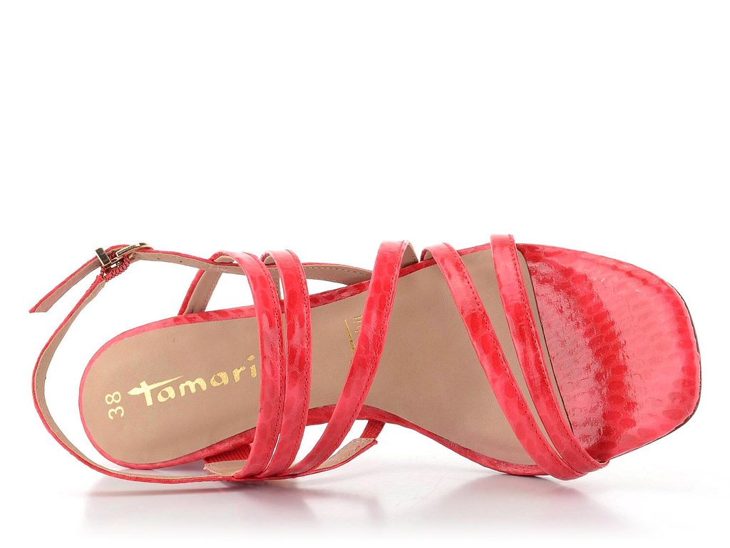 Tamaris červené páskové sandály Fire Structure 1-28353-26 - Tamaris -  Sandály - JADI.cz - ...více než boty