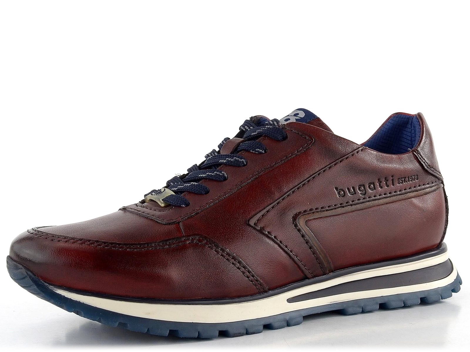 Bugatti Sneaker Uomo Philip - Pelle Blu, Tomaia In Pelle, Suola TPE, Numero 42