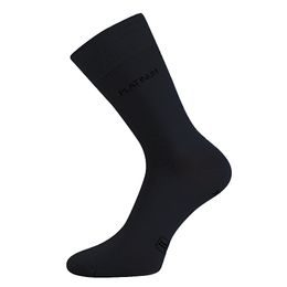 Lonka hladké spoločenské čierne ponožky s vlnou merino