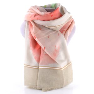 Fraas bavlnený šál s hodvábom a motívom jahôd 633030-365