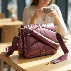 Ara prošívaná kabelka se dvěma popruhy Nele silky merlot 16-22106-95