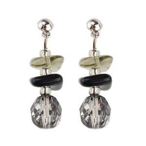 Náušnice na puzetu visiace čierne/hematit