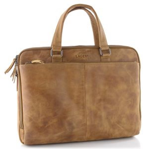Luxusní kožená business taška camel LG-5007
