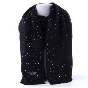 Fraas elegantní kašminkový šál s kamínky černý 623546-998