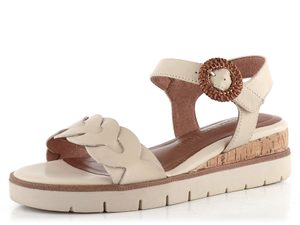 Tamaris kožené sandály na klínku Ivory 1-28258-44