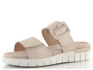 Caprice kožené šľapky s vymeniteľnou stielkou Cream Perlato 9-27203-44