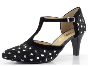 Barton černé lodičky se stříbrným potiskem