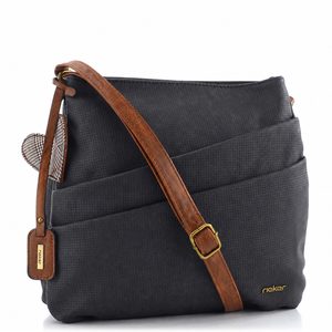 Rieker crossbody kabelka modrá so srdcom H1005-14