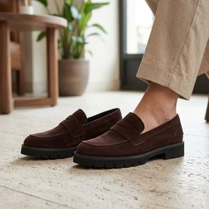 Högl luxusní semišové mokasíny chocplum 2-171602-2100