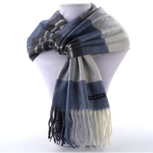 Bugatti pánský kašminkový šál s kostkovaným vzorem šedý 630301-980