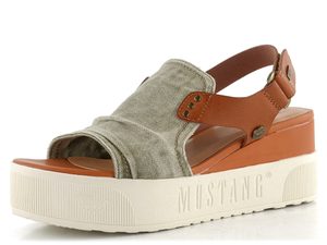 Mustang sandály na platformě s klínkem jeansgruen 1459-804-716