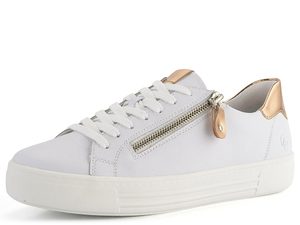 Remonte biele sneakers tenisky s metalickými prvkami a postranným zipsom D0903-81